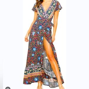 Floral V-Neck Maxi Dress